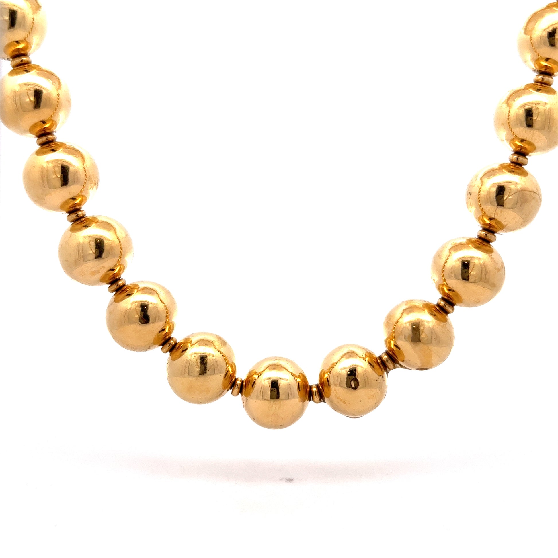 17" Hollow Gold Bead Necklace in 18k Yellow Gold 17" Hollow Gold Bead Necklace in 18k Yellow Gold