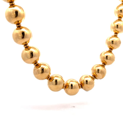 17" Hollow Gold Bead Necklace in 18k Yellow Gold