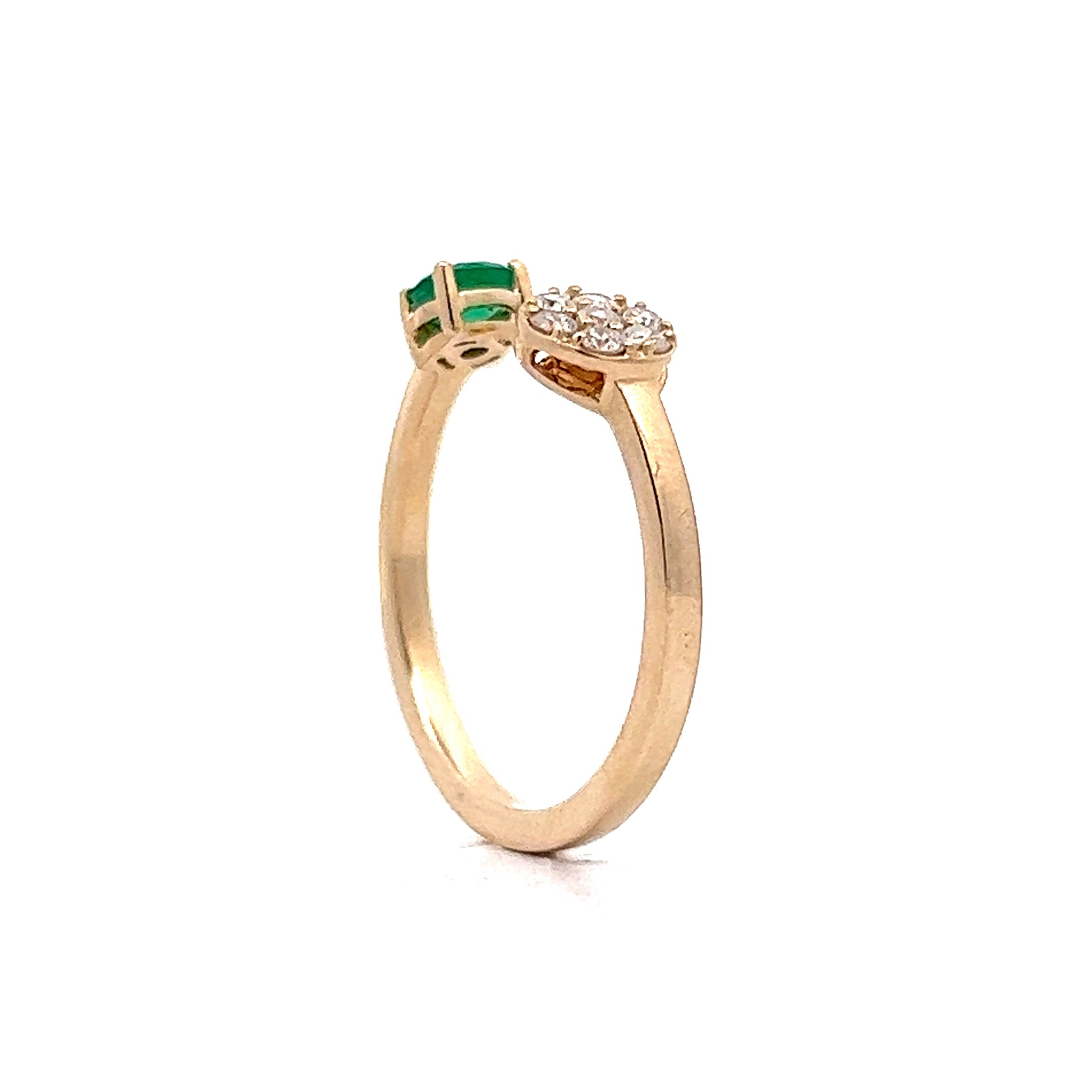 .31 Emerald & Diamond Stacking Ring in 14k Yellow Gold