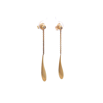 .05 Diamond Dangle Earrings in 14k Yellow Gold
