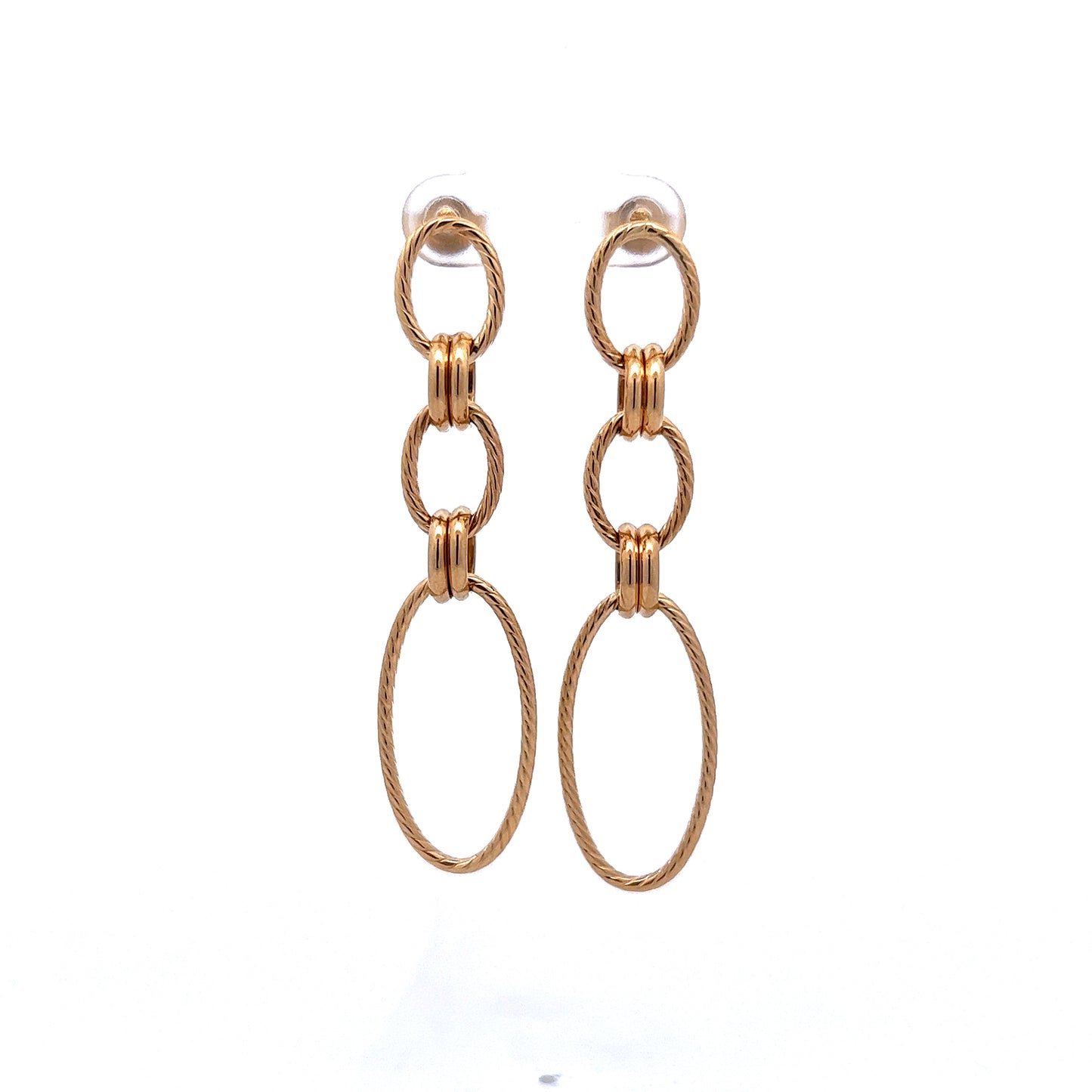 Elongated Oval Link Drop Earrings in 14k Yellow Gold