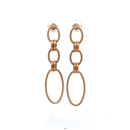 Elongated Oval Link Drop Earrings in 14k Yellow Gold