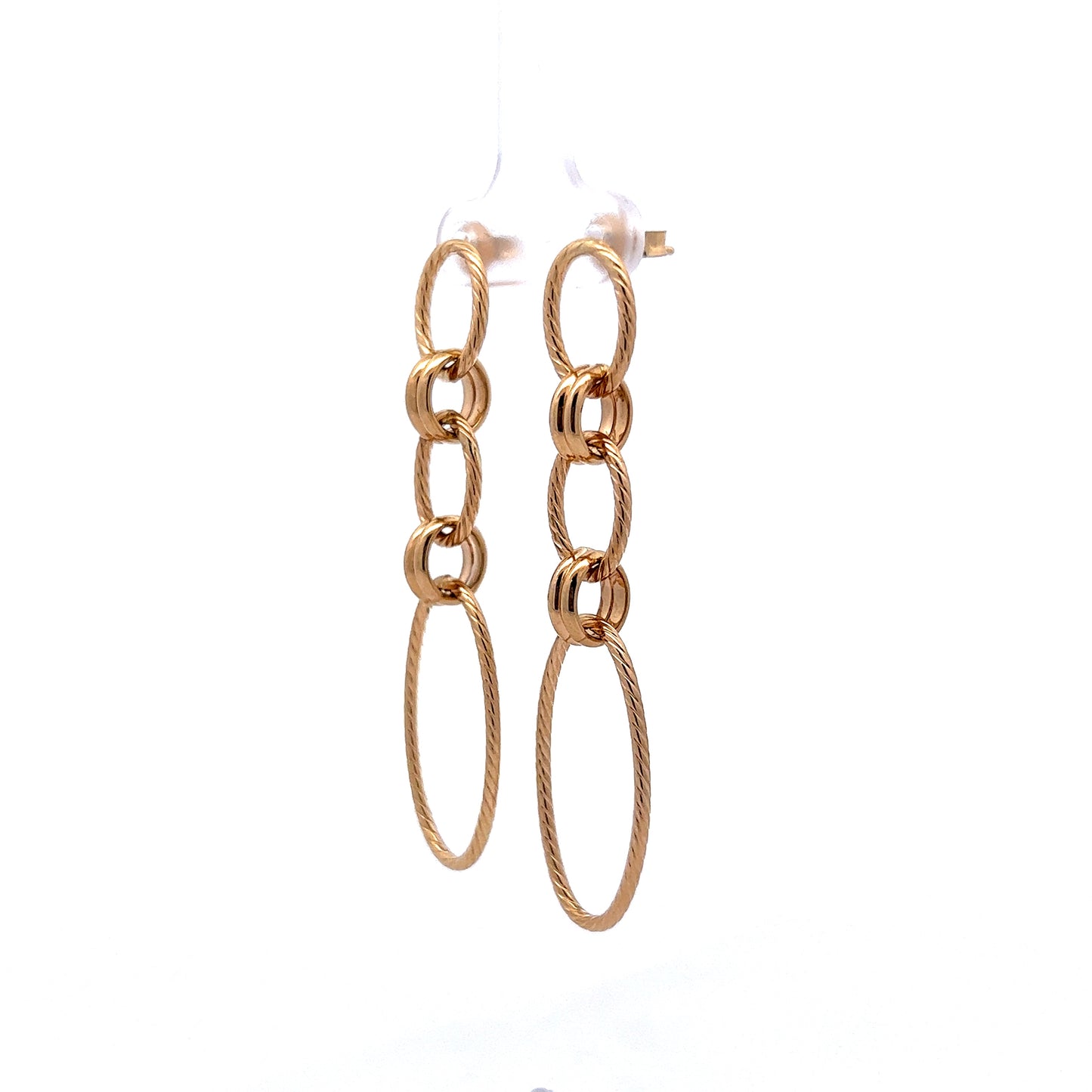 Elongated Oval Link Drop Earrings in 14k Yellow Gold