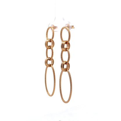 Elongated Oval Link Drop Earrings in 14k Yellow Gold