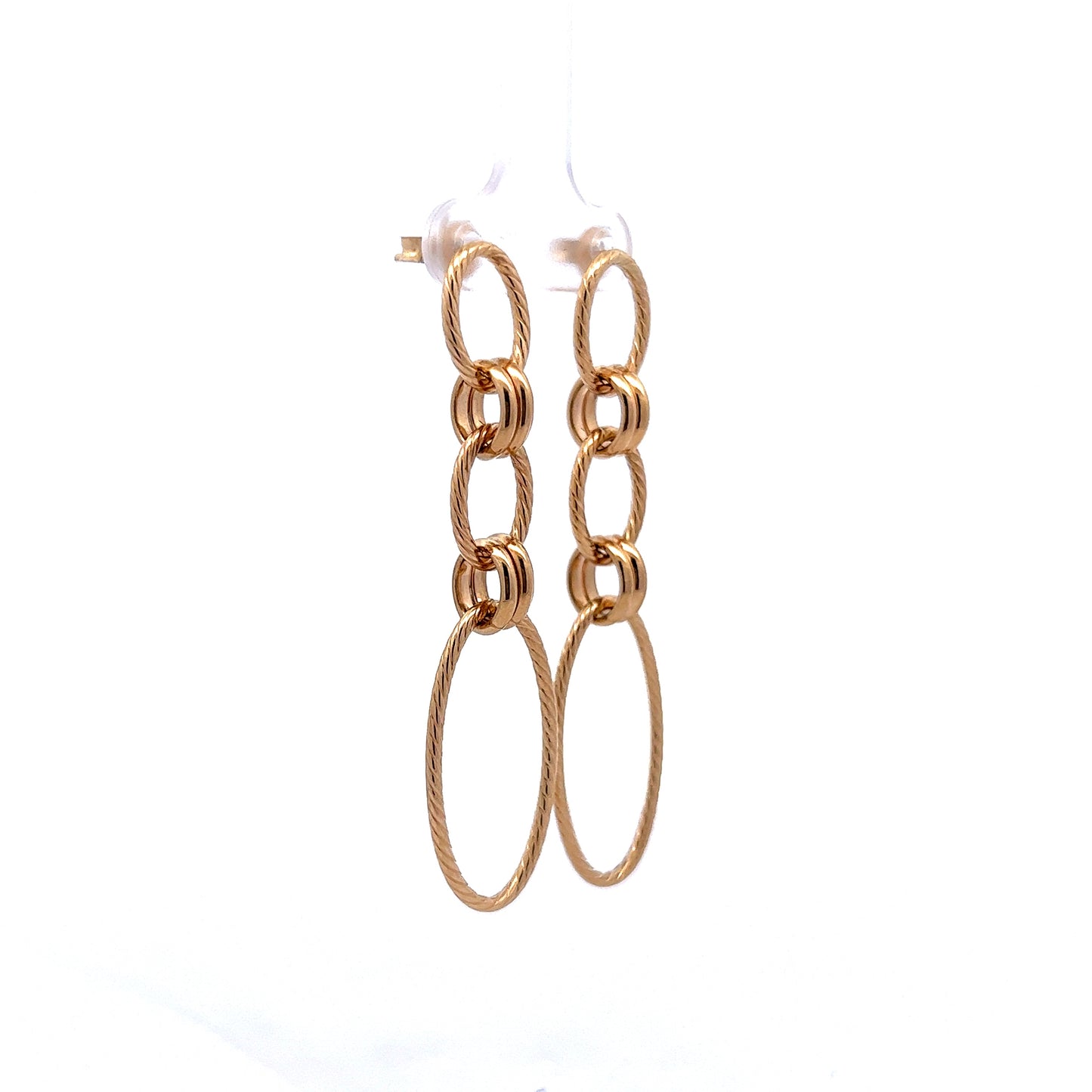 Elongated Oval Link Drop Earrings in 14k Yellow Gold