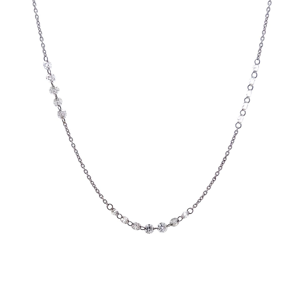 Collection 18-karat gold, sterling silver and diamond necklace