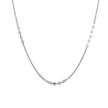 1.50 Round Diamond Necklace Chain 18k White Gold