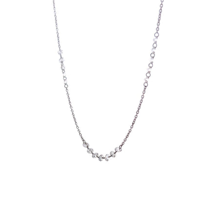 1.50 Round Diamond Necklace Chain 18k White Gold