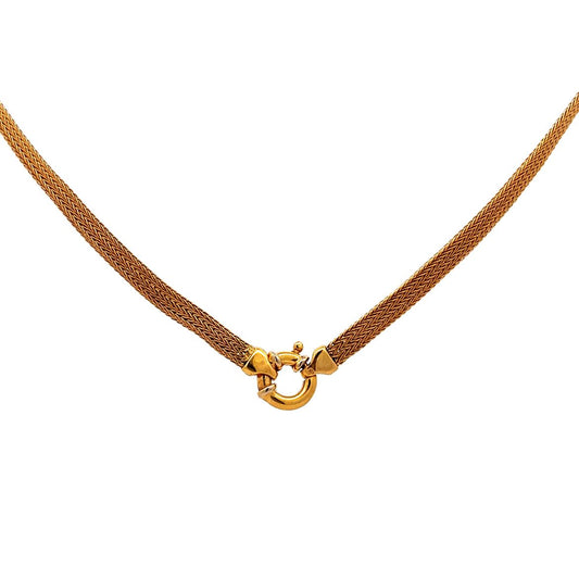 Reversible Wheat Chain Necklace in 18k Yellow Gold
