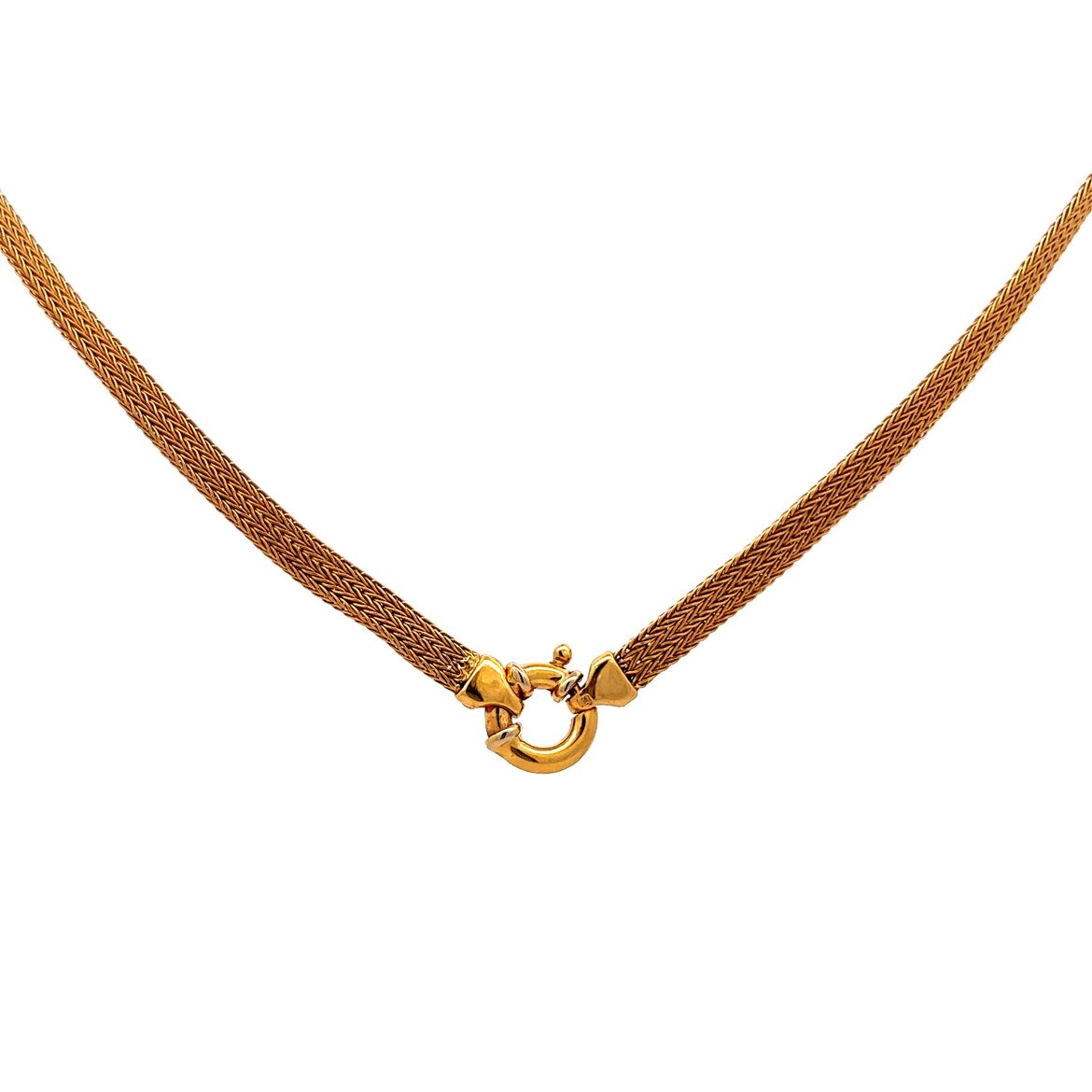 Reversible Wheat Chain Necklace in 18k Yellow Gold