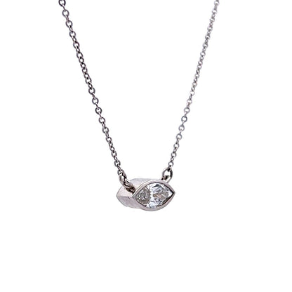 .74 Marquis Diamond Pendant Necklace in 14k White Gold
