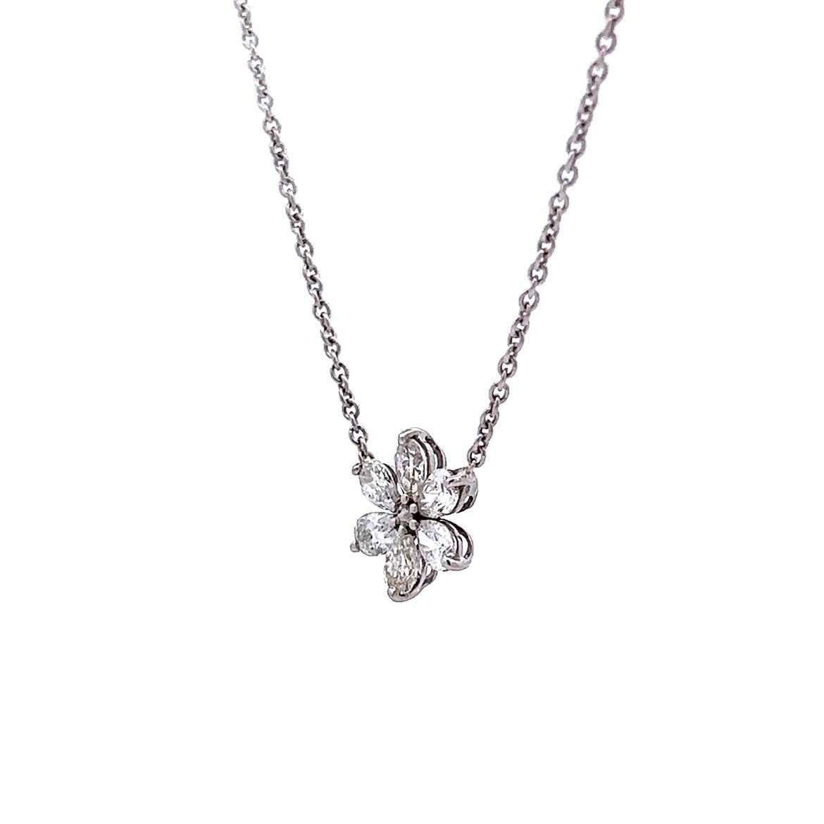 .90 Pear Diamond Pendant Necklace in 14k White Gold