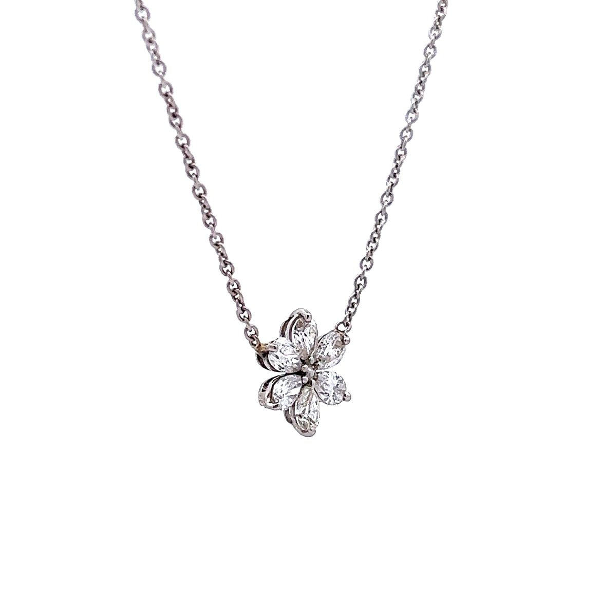 Gold Floral Drop Diamond Necklace – GIVA Jewellery