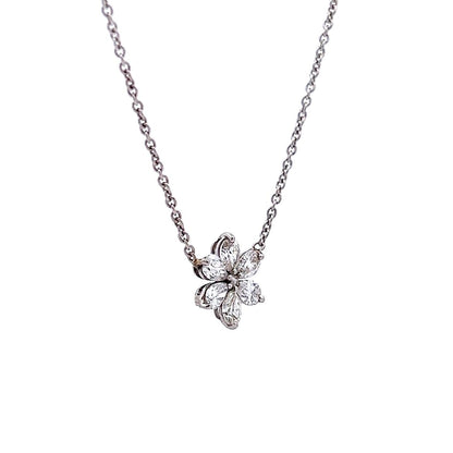 .90 Pear Diamond Pendant Necklace in 14k White Gold