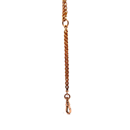 Antique Victorian Rolo Link Necklace in 14k Yellow Gold