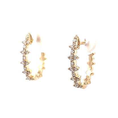 .19 Diamond Hoop Earrings in 14k Yellow Gold