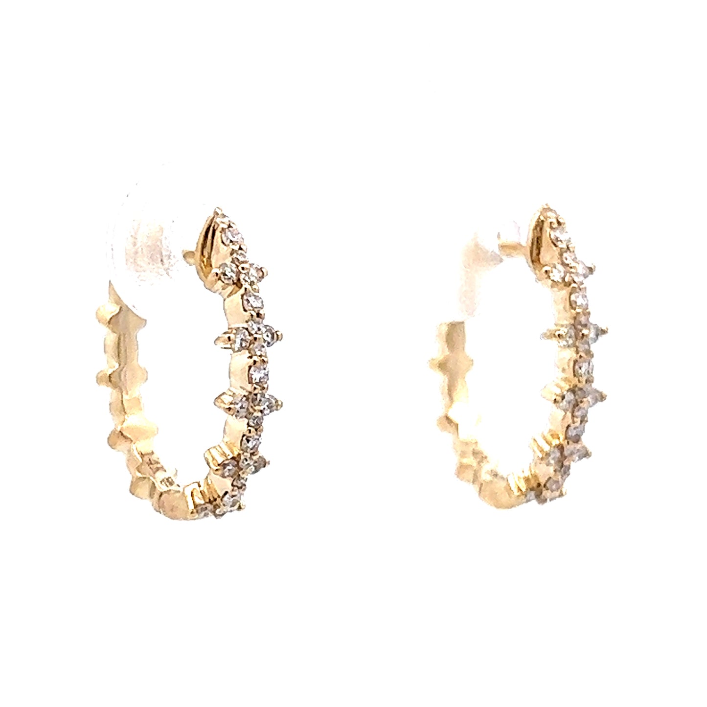 .19 Diamond Hoop Earrings in 14k Yellow Gold