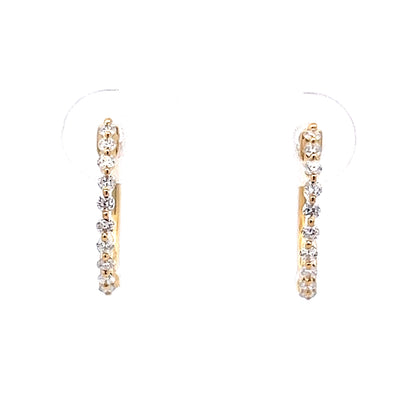 .27 Diamond Hoop Earrings in 14k Yellow Gold