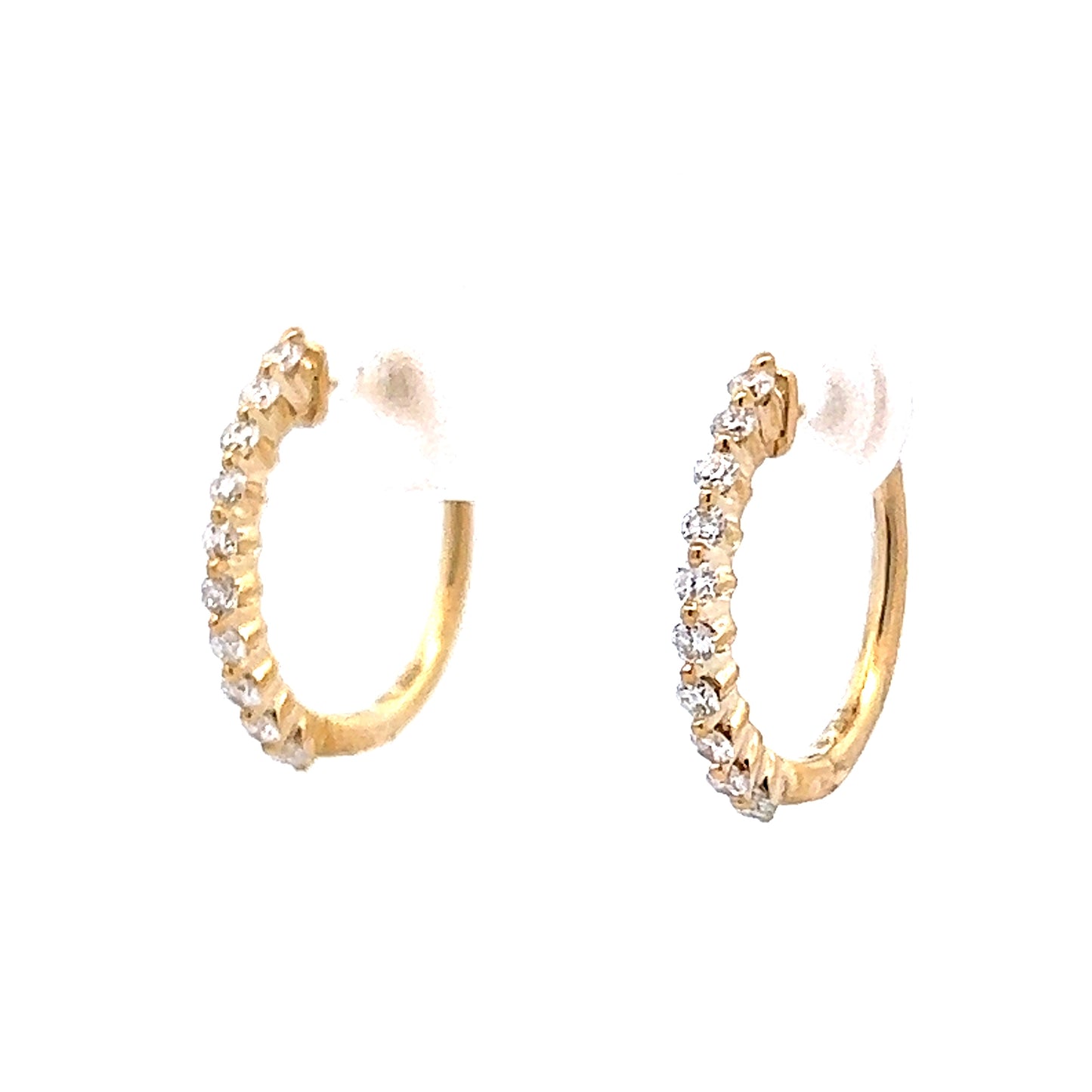 .27 Diamond Hoop Earrings in 14k Yellow Gold