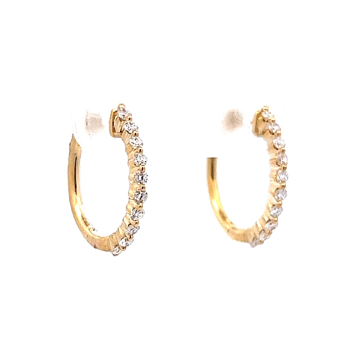 .27 Diamond Hoop Earrings in 14k Yellow Gold