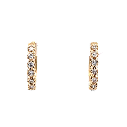 .32 Huggie Diamond Hoop Earring in 14k Yellow Gold