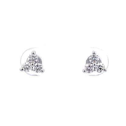 Triangular Diamond Stud Earrings in 14k White Gold