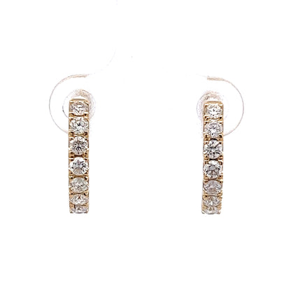 .66 Diamond Hoop Earring in 14k Yellow Gold