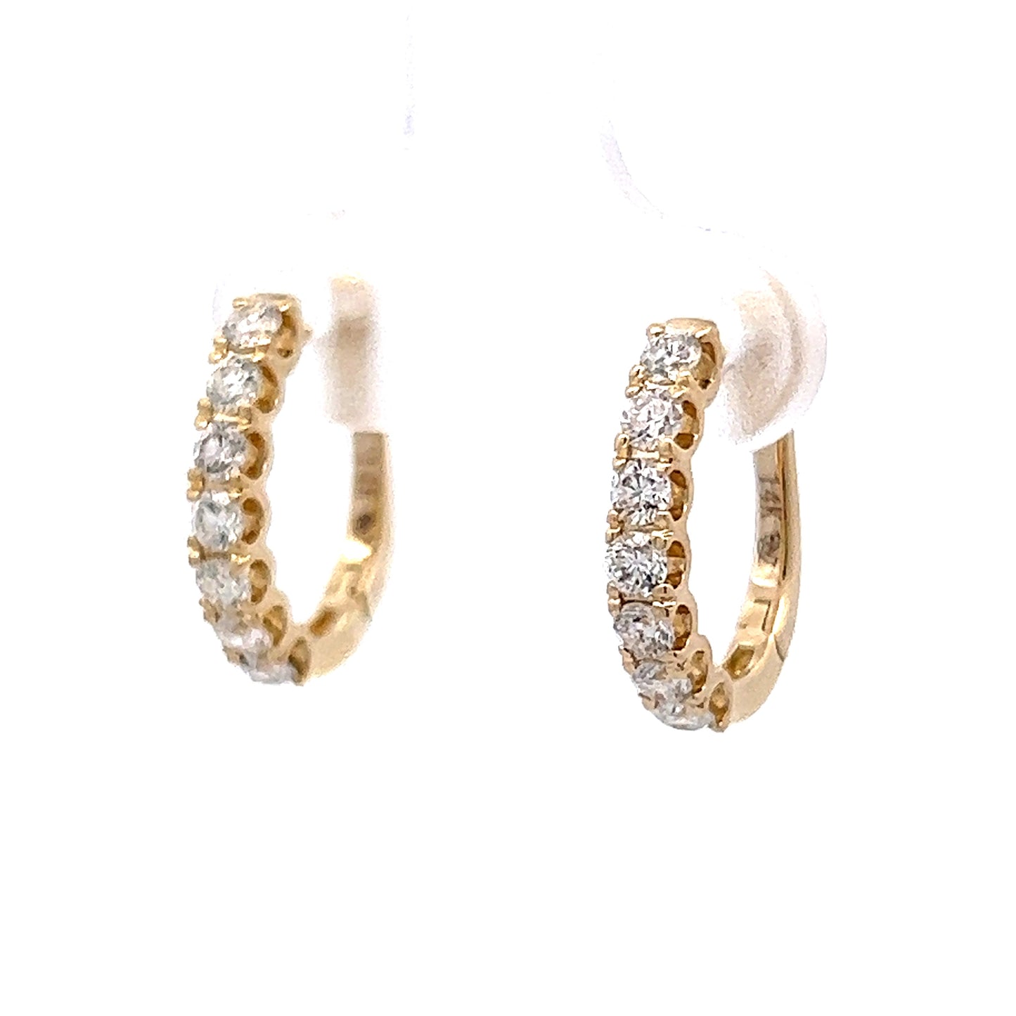 .66 Diamond Hoop Earring in 14k Yellow Gold