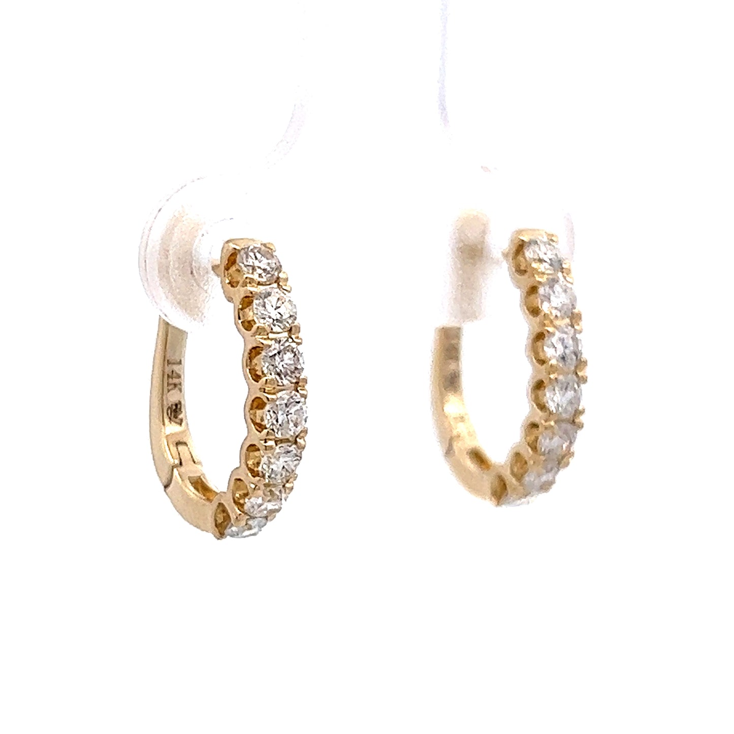 .66 Diamond Hoop Earring in 14k Yellow Gold