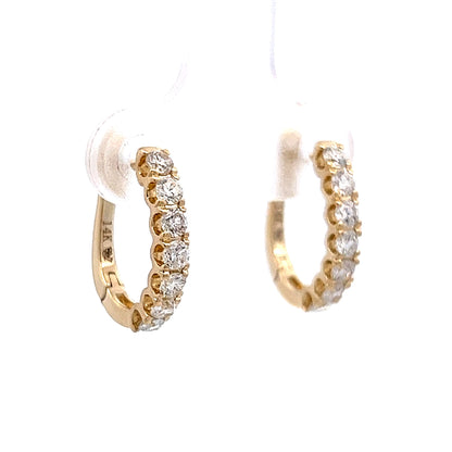 .66 Diamond Hoop Earring in 14k Yellow Gold
