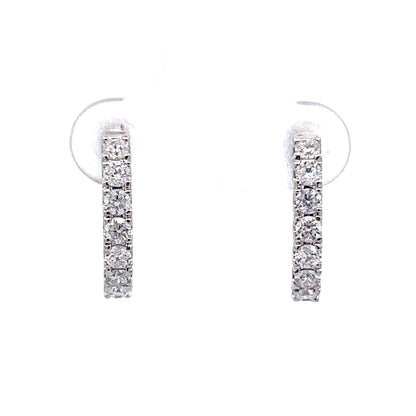 .66 Diamond Hoop Earrings in 14k White Gold