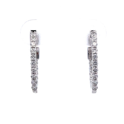 Classic Diamond Hoop Earrings in 14k White Gold