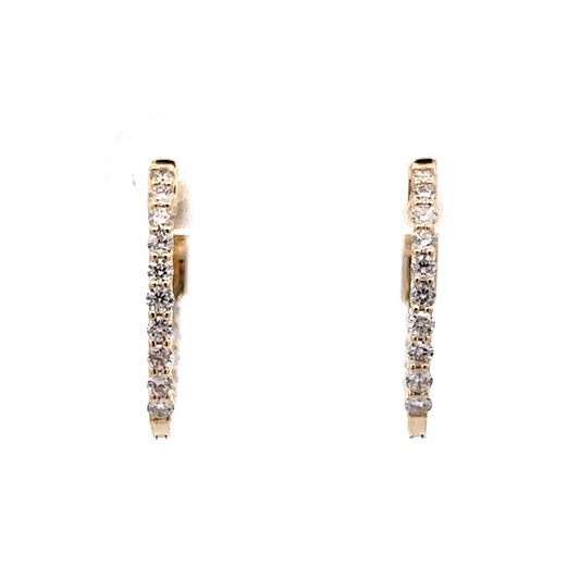 .58 Diamond Hoop Earrings in 14k Yellow Gold