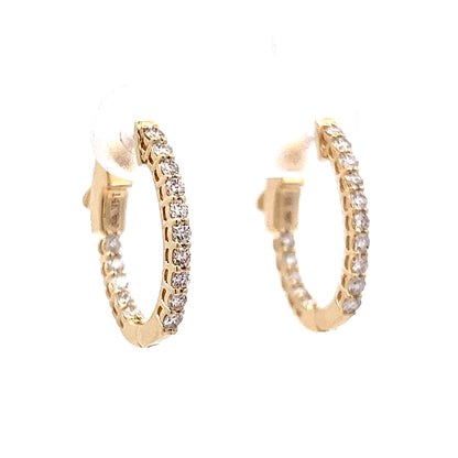 .58 Diamond Hoop Earrings in 14k Yellow Gold