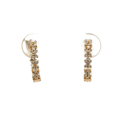.14 Round Diamond Hoop Earrings in 14k Yellow Gold