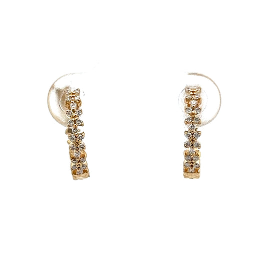 .14 Round Diamond Hoop Earrings in 14k Yellow Gold