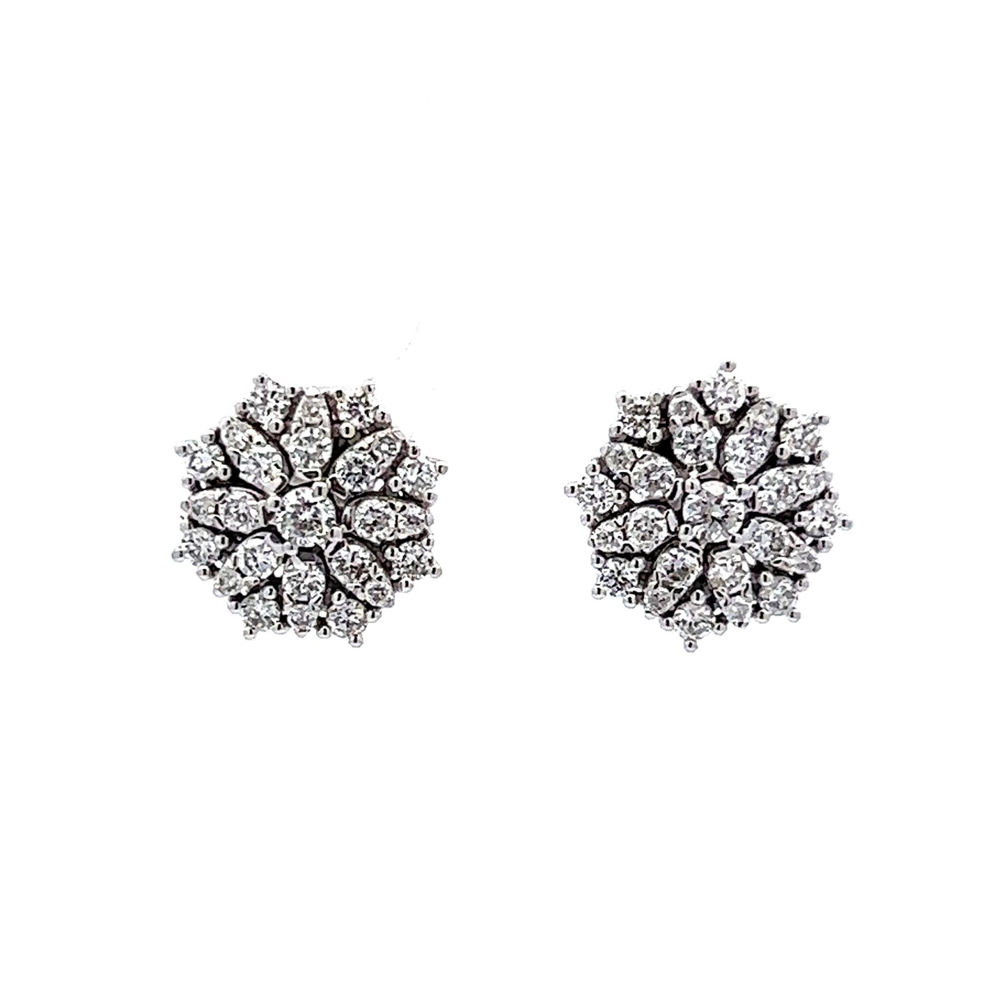 .94 Geometric Stud Earrings in 14k White Gold