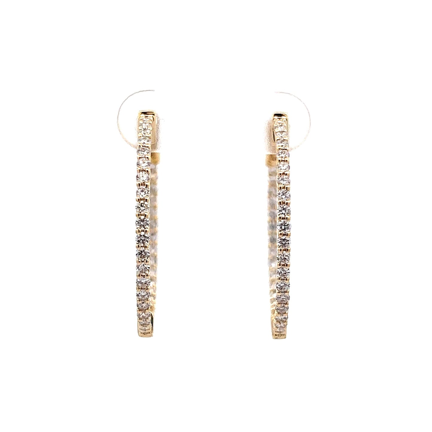 Inside Out Diamond Hoop Earrings in 14k Yellow Gold