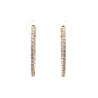 Inside Out Diamond Hoop Earrings in 14k Yellow Gold