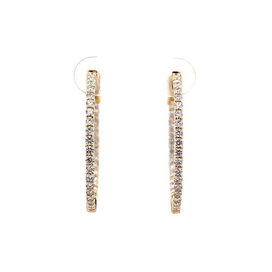 Inside Out Diamond Hoop Earrings in 14k Yellow Gold