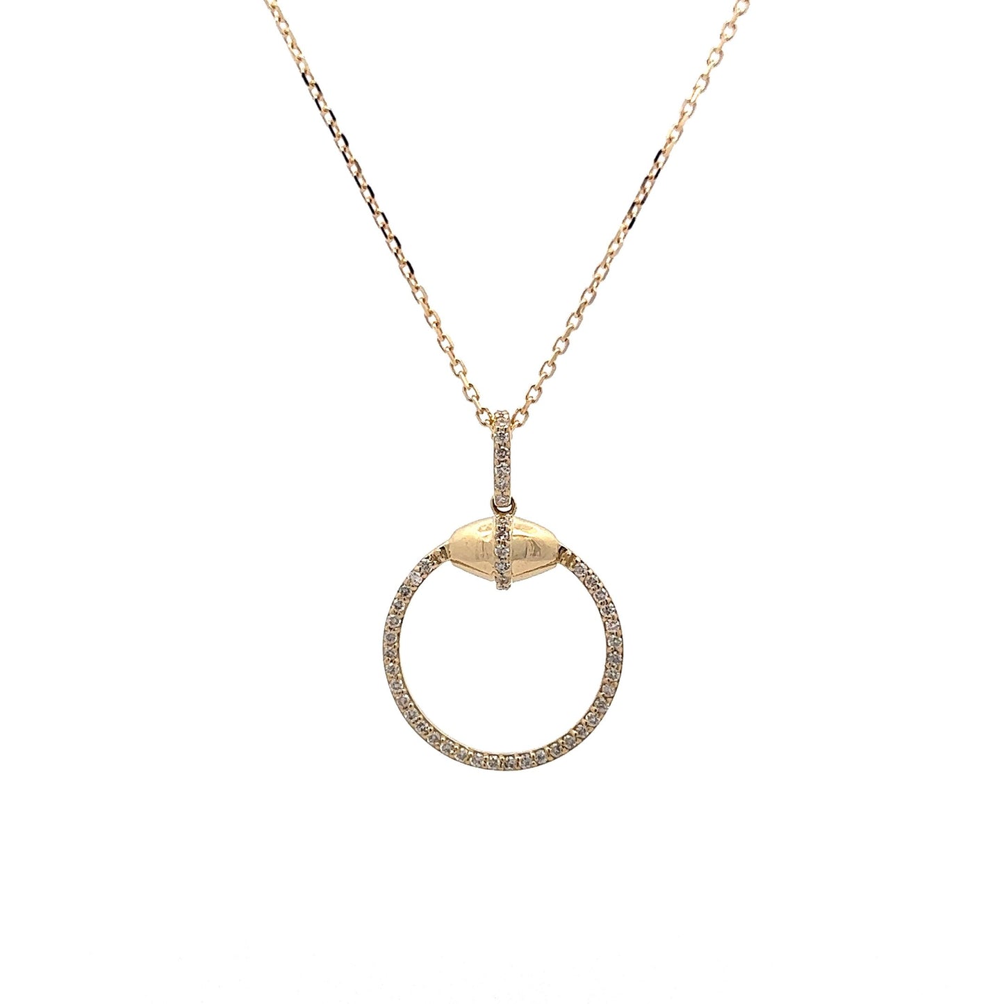 .19 Diamond Pave Pendant Necklace in 14k Yellow Gold