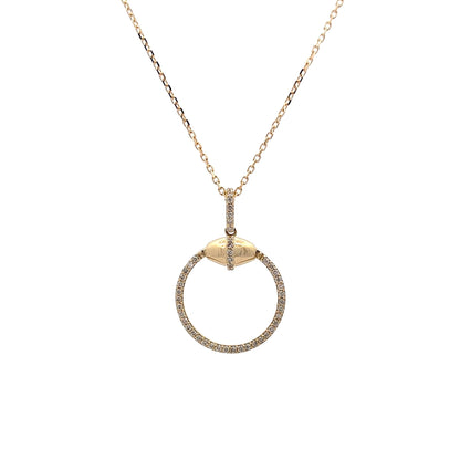 .19 Diamond Pave Pendant Necklace in 14k Yellow Gold