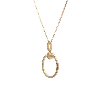 .19 Diamond Pave Pendant Necklace in 14k Yellow Gold