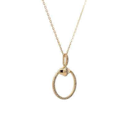 .19 Diamond Pave Pendant Necklace in 14k Yellow Gold