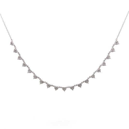1.01 Diamond Station Necklace in 14k White Gold