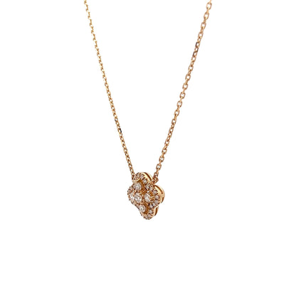 Diamond Clover Pendant Necklace in 14k Yellow Gold