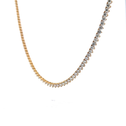 15 Carat Diamond Tennis Necklace in 14k Yellow Gold