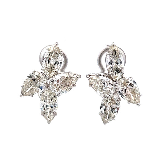 7.86 Marquise Diamond Stud Earrings in 18k White Gold
