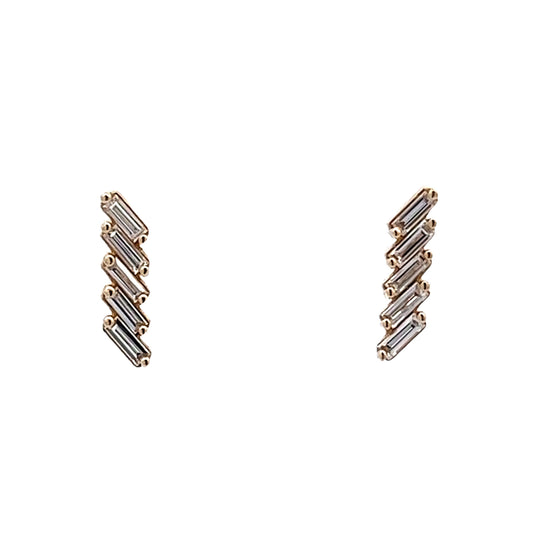 .25 Baguette Stud Earrings in 14k Yellow Gold