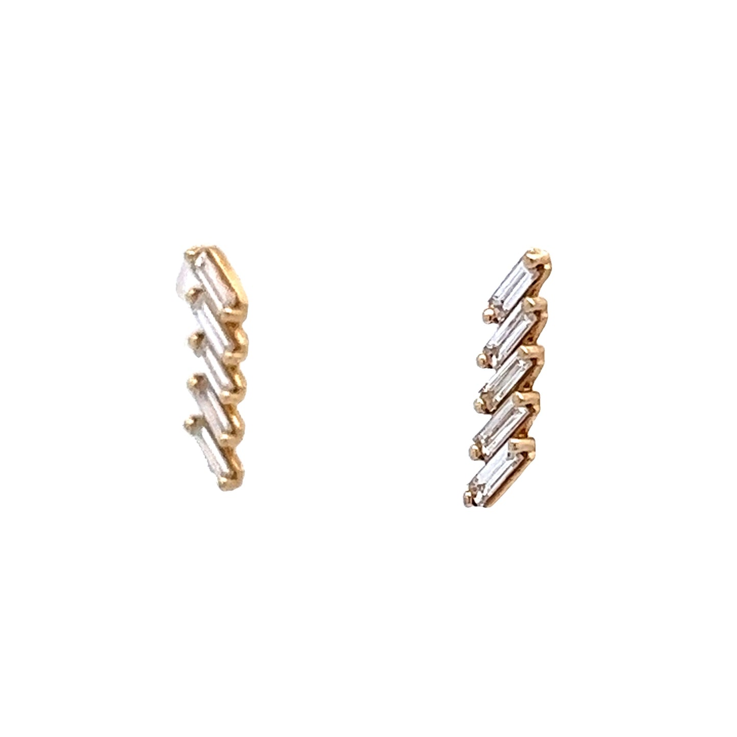 .25 Baguette Stud Earrings in 14k Yellow Gold